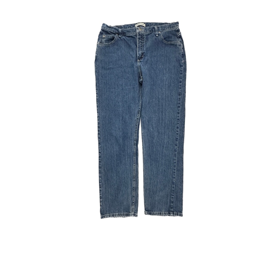Riders Relaxed Straight Women's size 16 Long Dark Wash Blue Denim jeans
